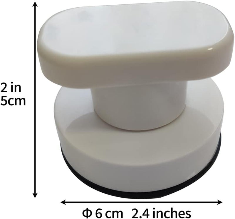 Renyqatt Small Handle for Glass Door and Window, Suction Cup Handles for Sliding Doors, Non-Marking Drawer Grab Bars Cabinet Pulls, Bathroom and Toilet Lid Handle (White) - Image 2